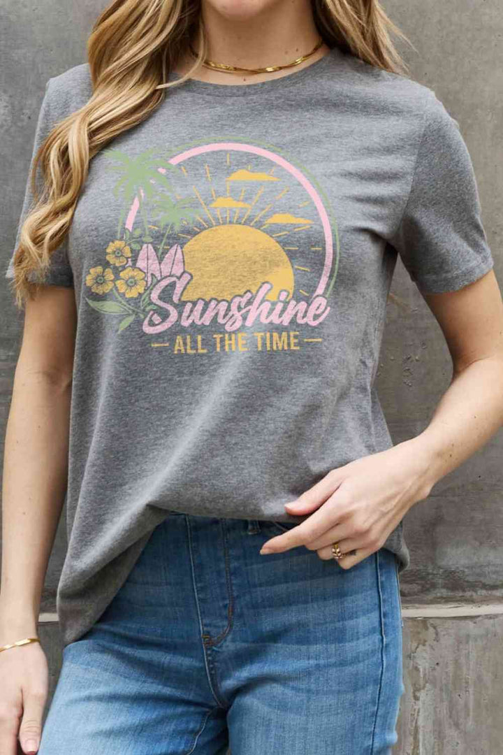 Simply Love Full Size SUNSHINE ALL THE TIME Graphic Cotton Tee | 1mrk.com