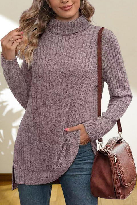 Turtleneck High Low Top | 1mrk.com