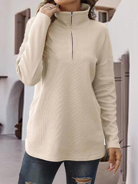 Half-Zip Drop Shoulder Sweatshirt |1mrk.com