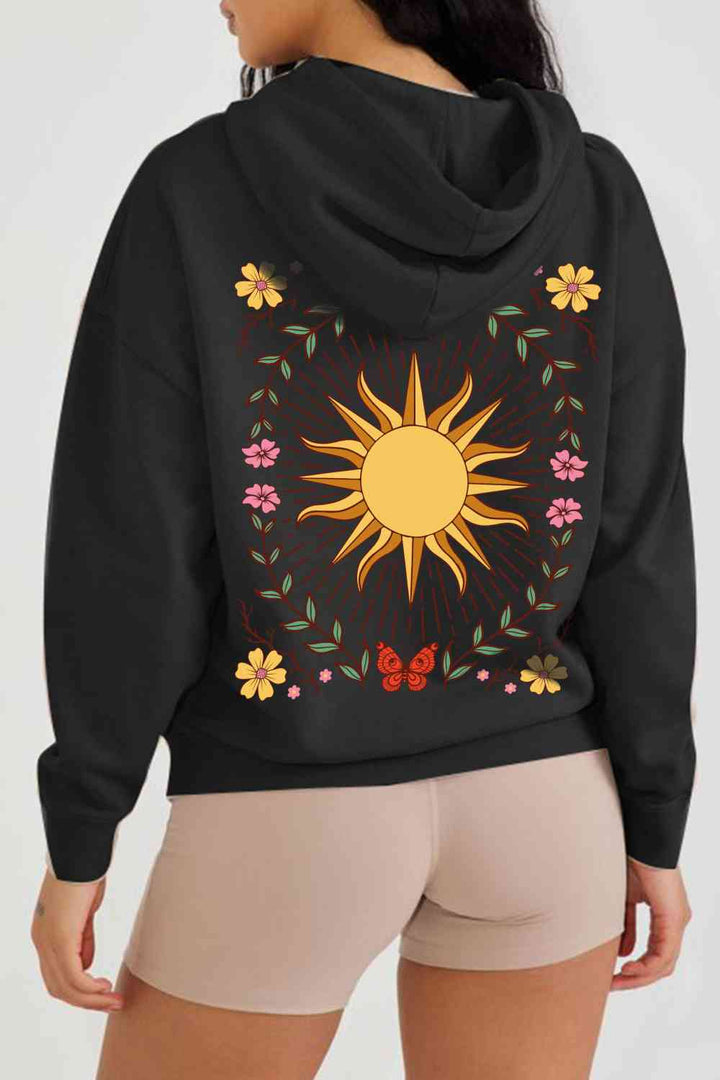 Simply Love Simply Love Full Size Sun Graphic Hooded Jacket | 1mrk.com