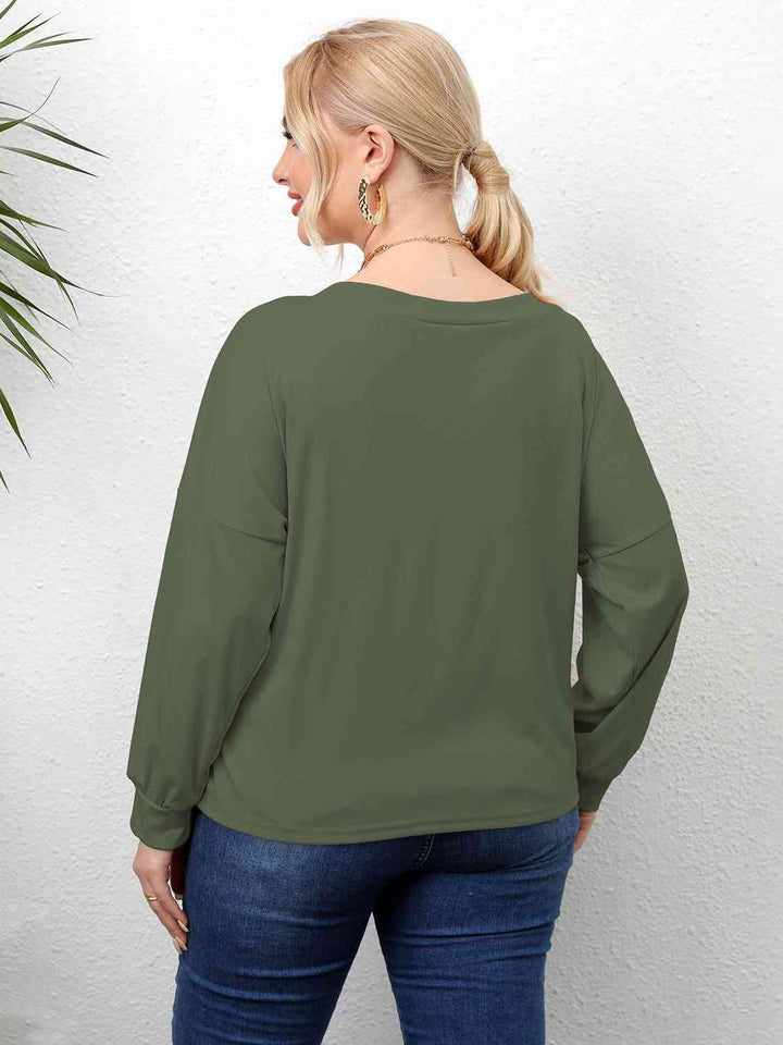 Plus Size Twisted Drop Shoulder T-Shirt | 1mrk.com