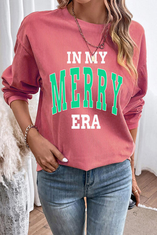 IN MY MERRY ERA Graphic Corded Sweatshirt |1mrk.com