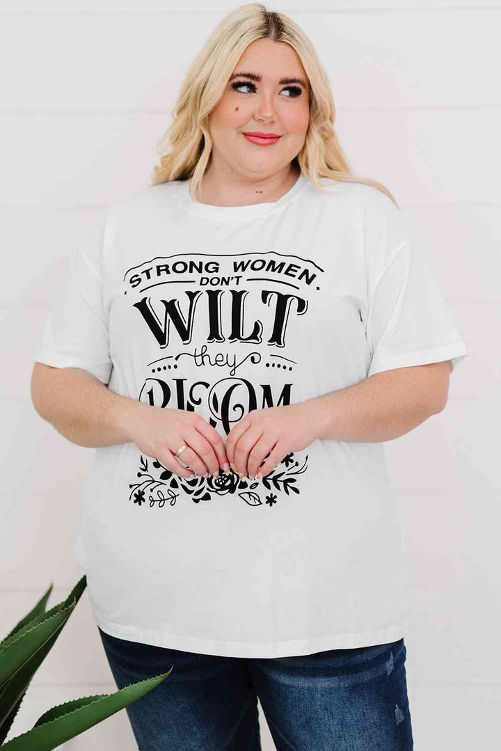 Plus Size Graphic Round Neck T-Shirt | 1mrk.com