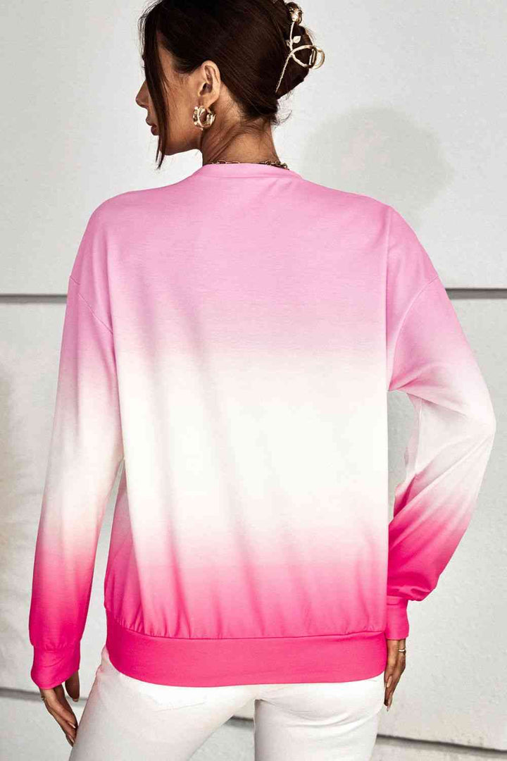 Gradient LOVE Dropped Shoulder Sweatshirt |1mrk.com