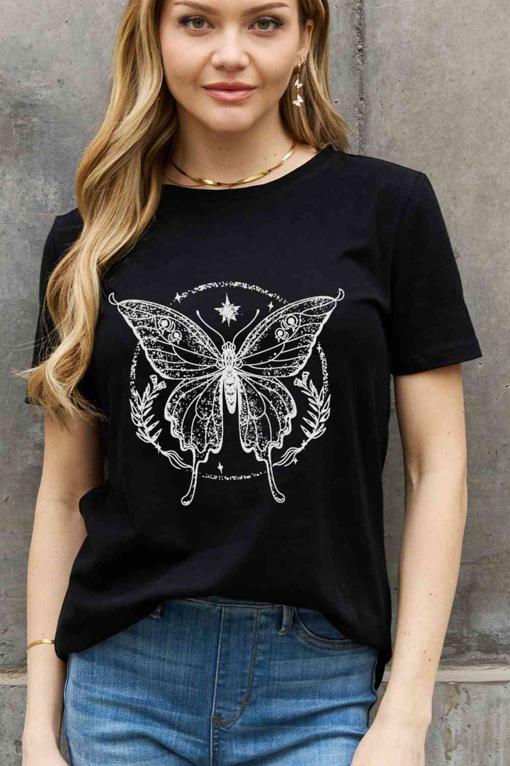 Simply Love Simply Love Full Size Butterfly Graphic Cotton Tee | 1mrk.com