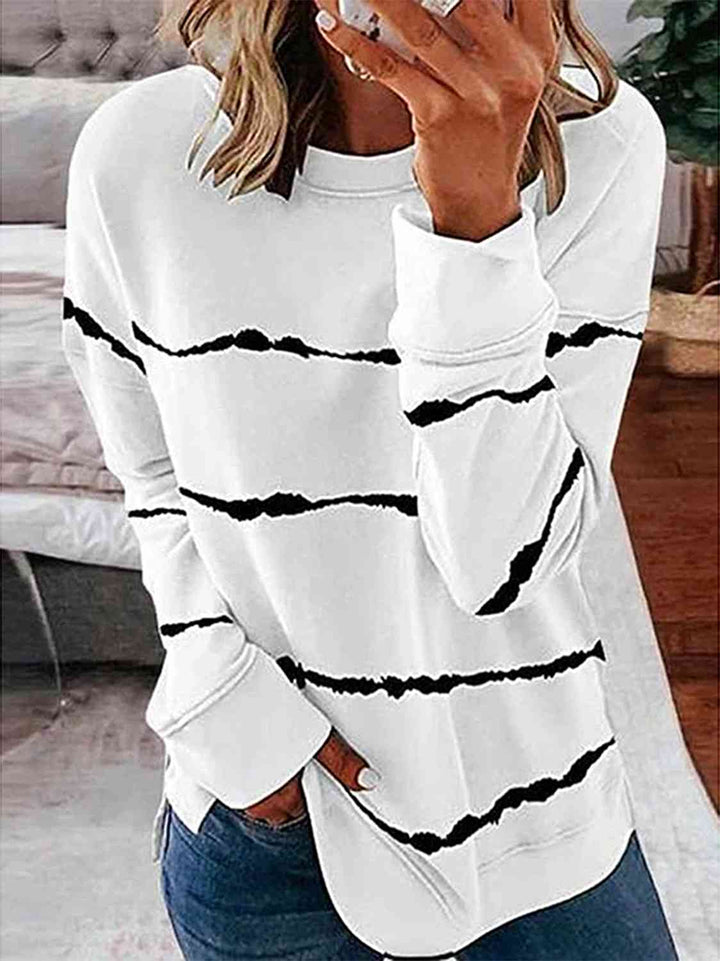 Striped Round Neck T-Shirt |1mrk.com