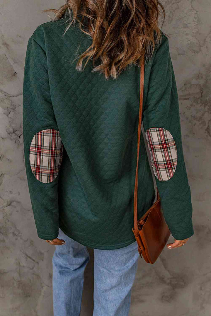 Plaid Snap Down Sweatshirt |1mrk.com