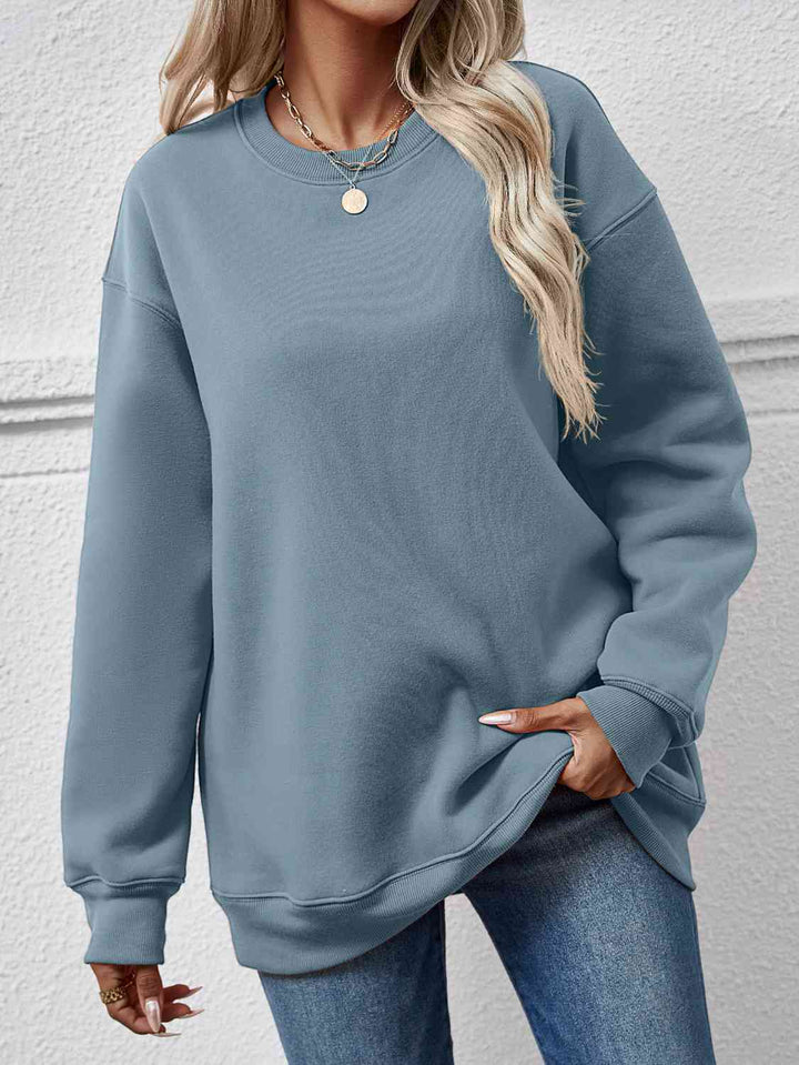 Round Neck Long Sleeve Sweatshirt |1mrk.com