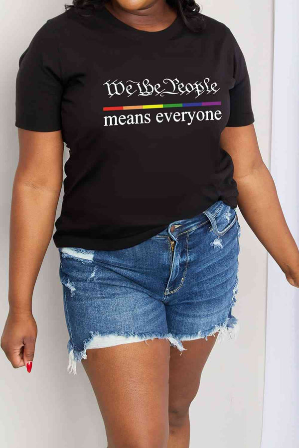 Simply Love Full Size MEANS EVERYONE Graphic Cotton Tee | 1mrk.com