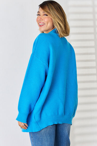 Open Front Dropped Shoulder Cardigan | Trendsi