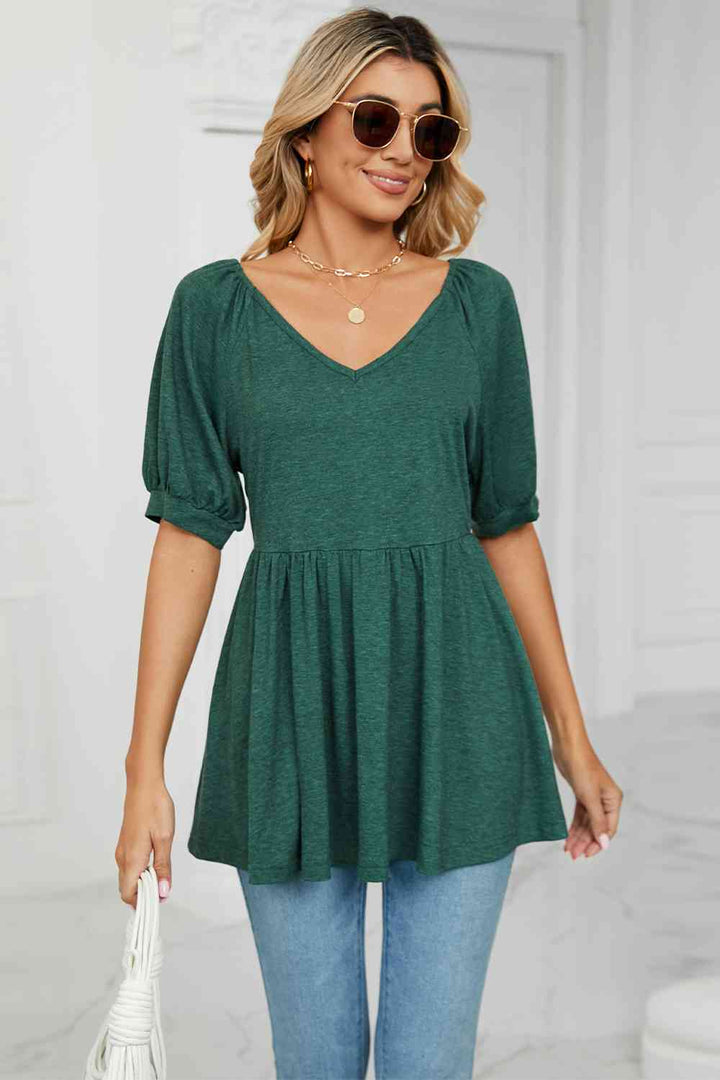 V-Neck Babydoll Top | 1mrk.com