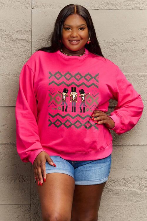 Simply Love Full Size Nutcracker Graphic Long Sleeve Sweatshirt |1mrk.com