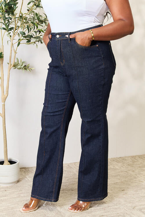 Judy Blue Full Size High Waist Wide Leg Jeans | 1mrk.com