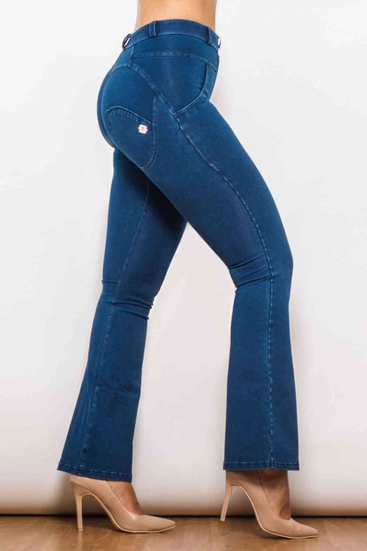 Buttoned Flare Long Jeans | 1mrk.com