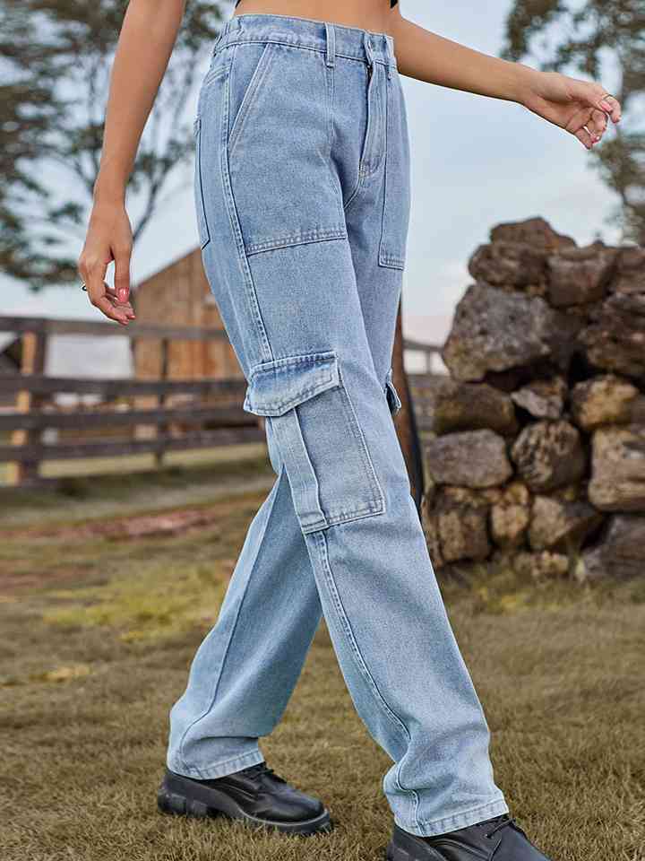 Pocketed Long Jeans | 1mrk.com