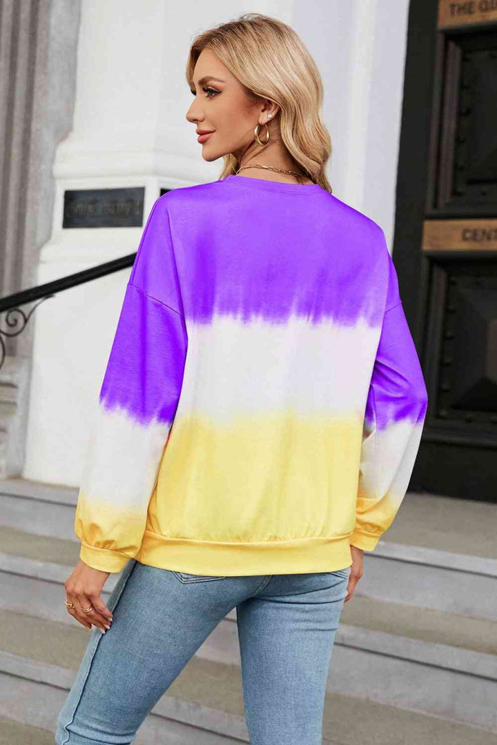 Gradient Round Neck Long Sleeve Sweatshirt |1mrk.com